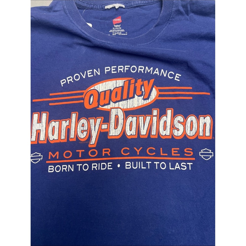 Harley-Davidson Royal Blue Tee with Orange & White Logo